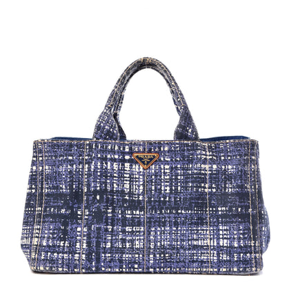 Prada Canapa Tote Blue White 1 of 14