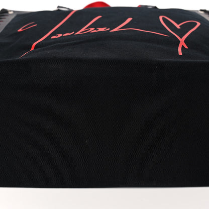 Christian Louboutin Braided Canvas Small Cabalace Shopper Tote Black 12 of 12