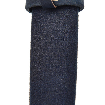 Gucci Cuoio Toscano Nickel Double G 30mm Belt 90 36 Blue 4 of 8