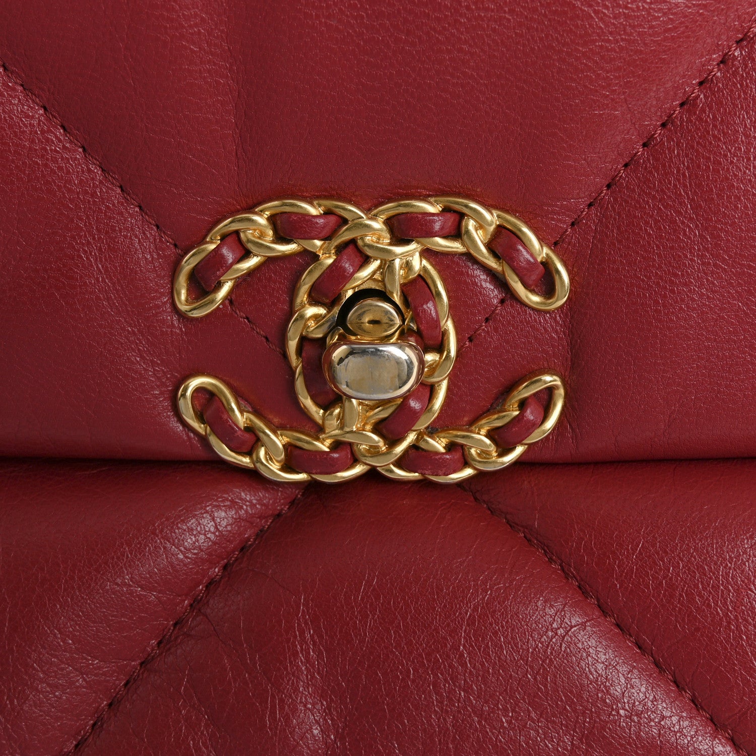 Chanel Goatskin Quilted Medium Chanel 19 Flap Red 11 of 15
