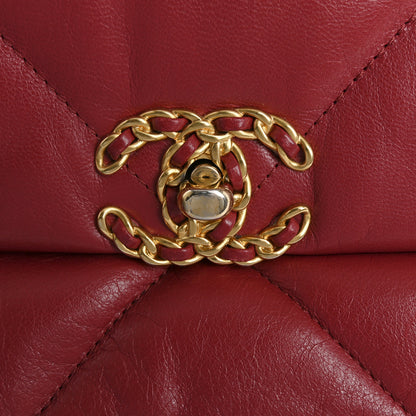 Chanel Goatskin Quilted Medium Chanel 19 Flap Red 11 of 15