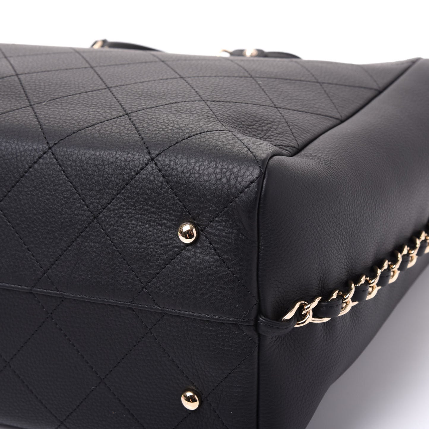 Bullskin Stitched Large Shopping Bag Black