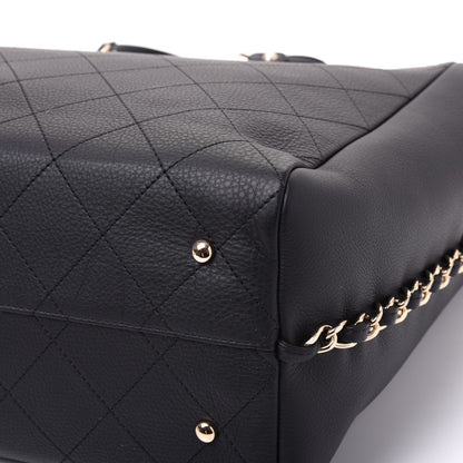 Chanel Bullskin Stitched Large Shopping Bag Black 8 of 12