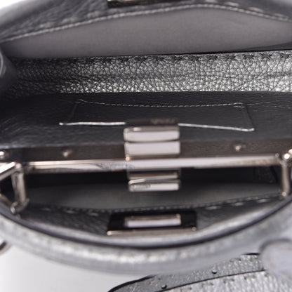 Fendi Cuoio Romano Lux Selleria Mini Peekaboo Iconic Satchel Argento 6 of 13