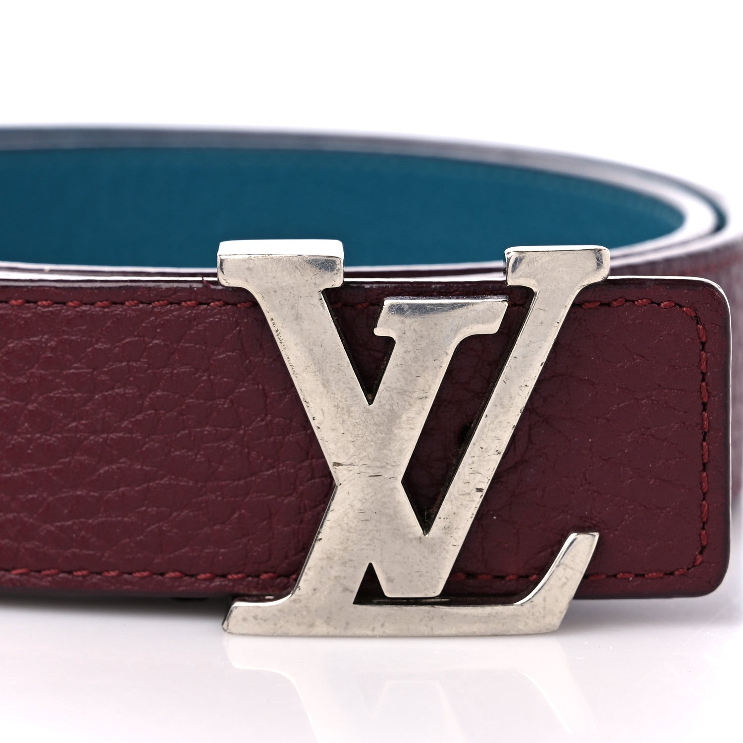 Louis Vuitton Taurillon Calfskin 30mm LV Initiales Reversible Belt 85 34 Black Navy 6 of 6