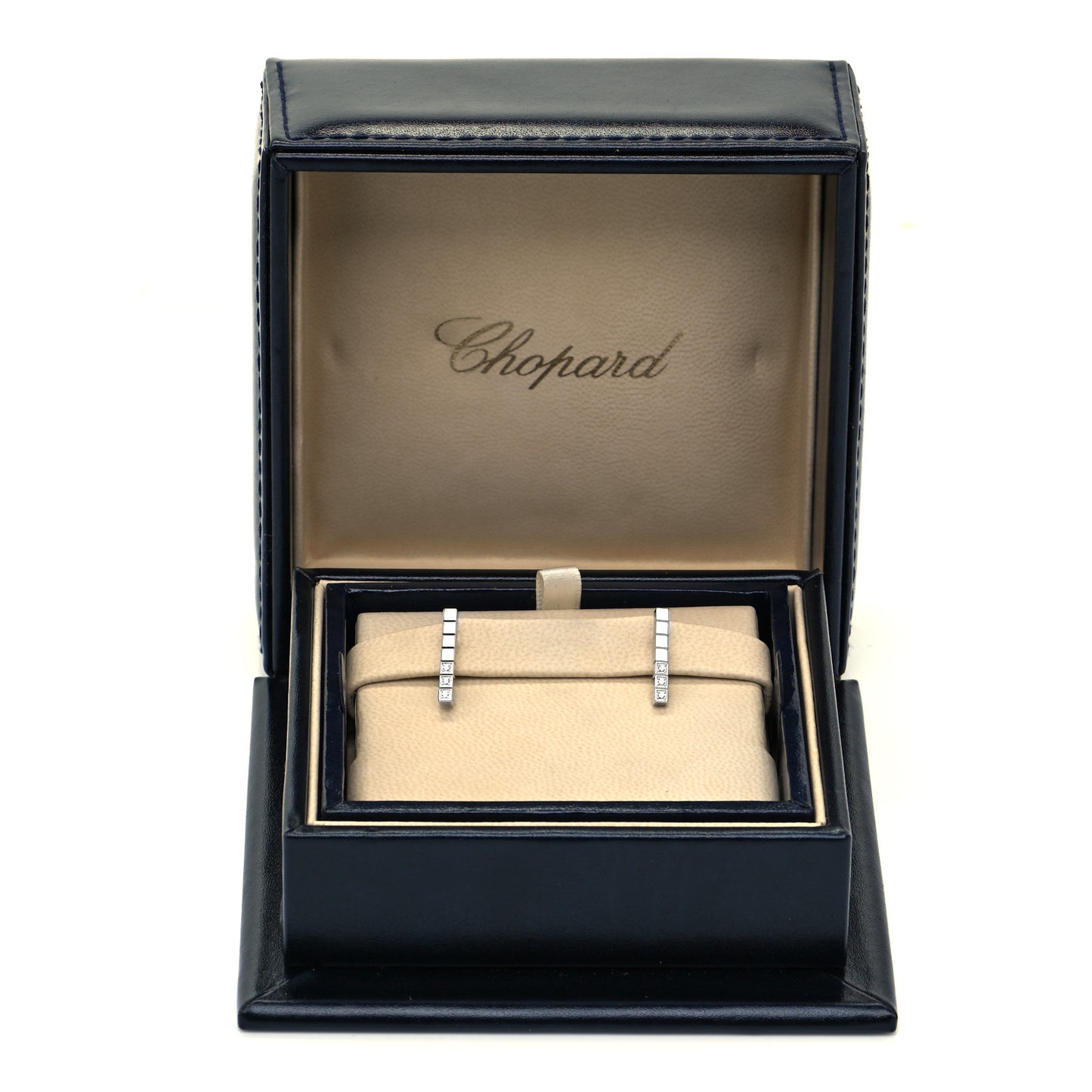 18K White Gold Diamond Ice Cube Pure Stud Earrings