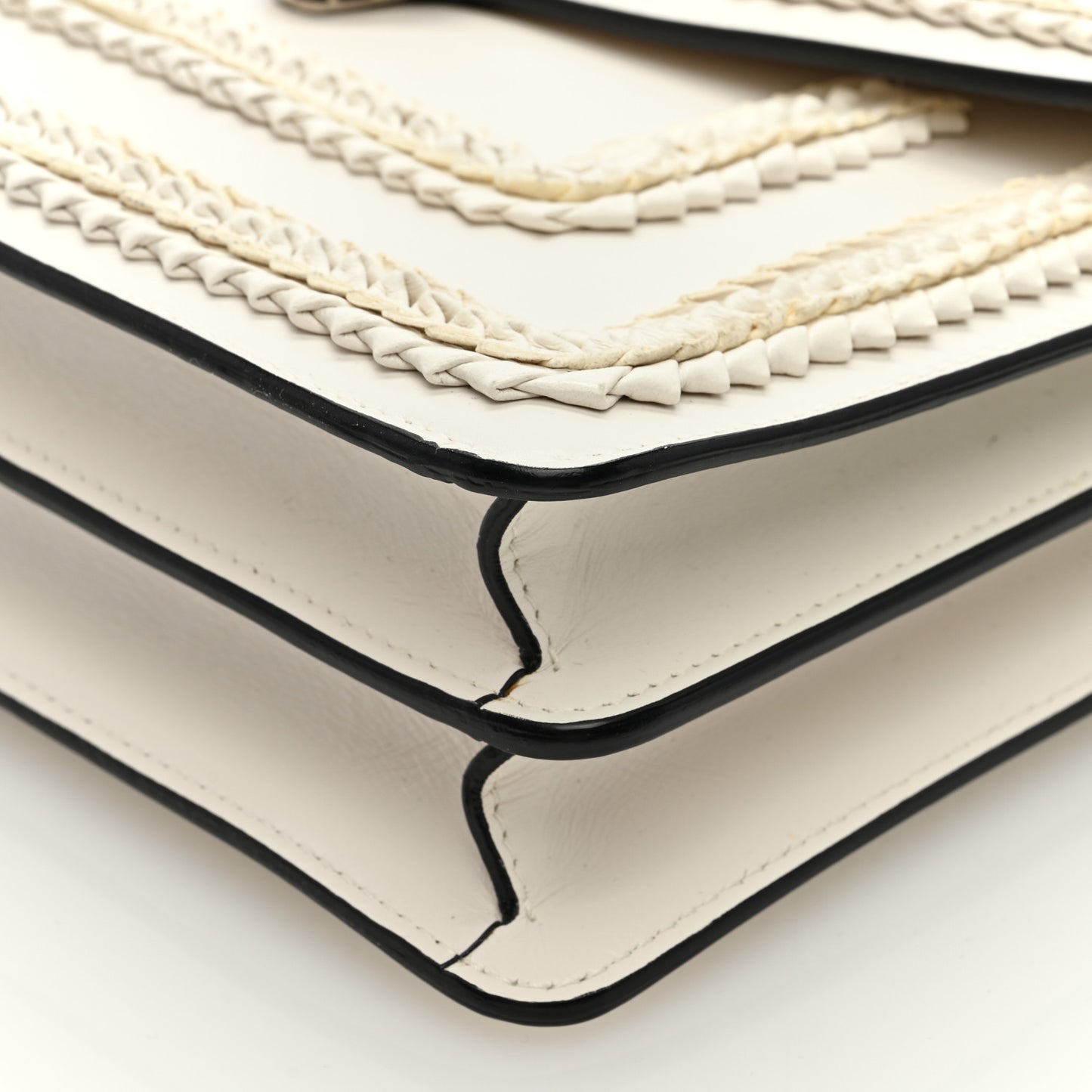 Calfskin Plisse Serpenti Forever Shoulder Bag White
