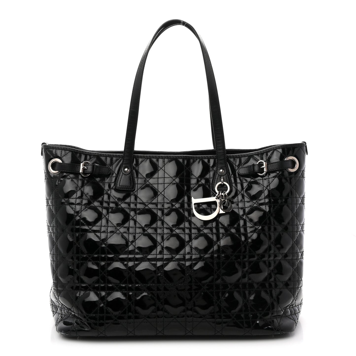 Patent Cannage Medium Panarea Tote Black
