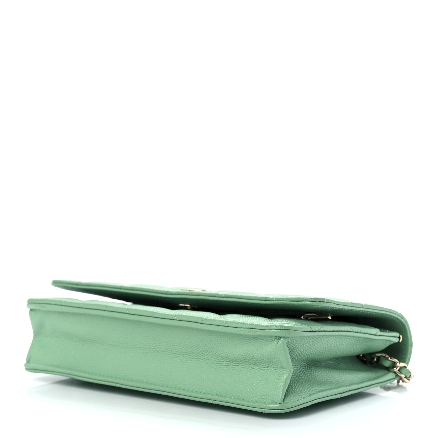 Chanel Caviar Quilted Wallet On Chain WOC Light Green 9 of 11