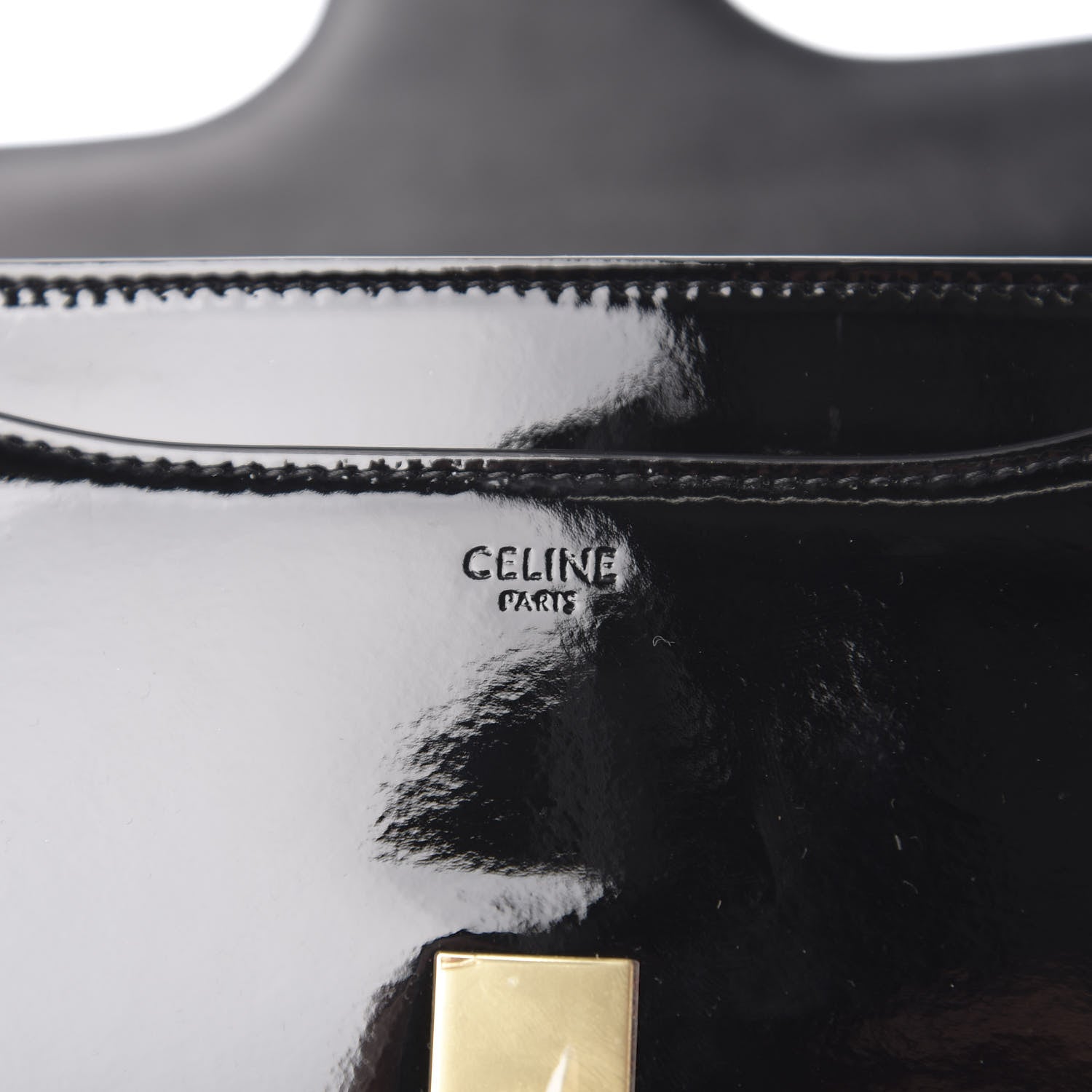 Celine Patent Calfskin Small 16 Top Handle Bag Black 6 of 9