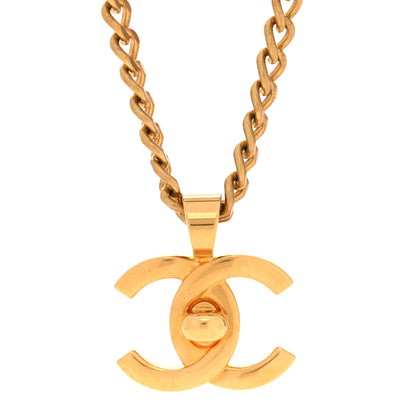 Chanel Quilted CC Pendant Chain Necklace Gold 4 of 7