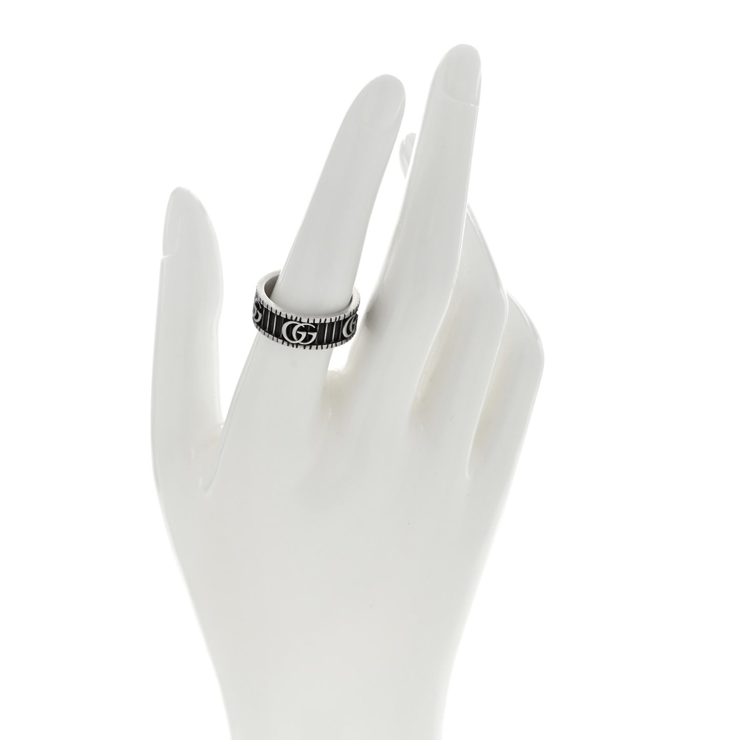 Sterling Silver Double G Band Ring 55 7.25