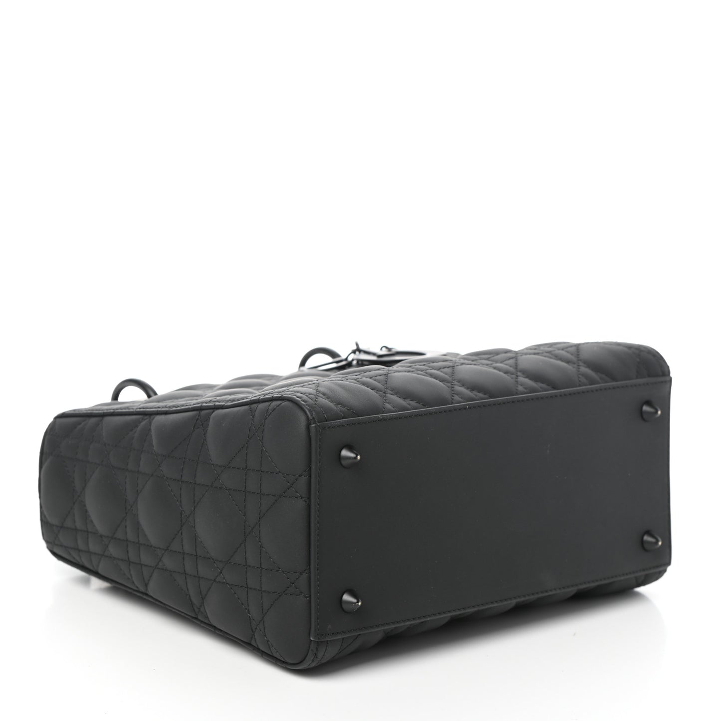 Ultra Matte Calfskin Cannage Medium Lady Dior Black