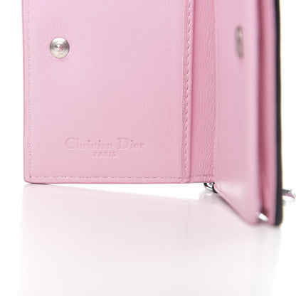 Christian Dior Lambskin Cannage Bi-Color Small Lady Dior Flap Card Holder Black Pink 6 of 8