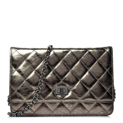 Chanel Metallic Aged Calfskin Quilted Reissue Wallet On Chain WOC Bronze 1 of 10