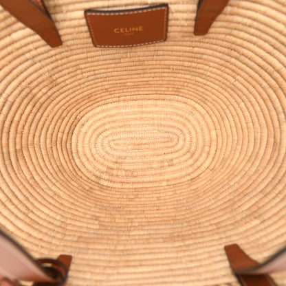 Celine Braided Raffia Calfskin Triomphe Small Panier Tan 6 of 11