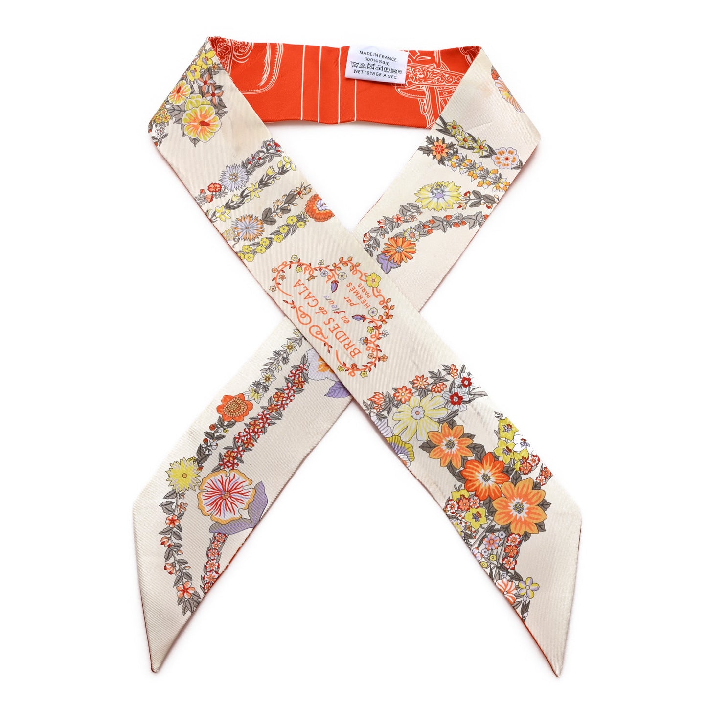 Silk Brides De Gala En Fleurs Twilly Vanille Orange Kaki