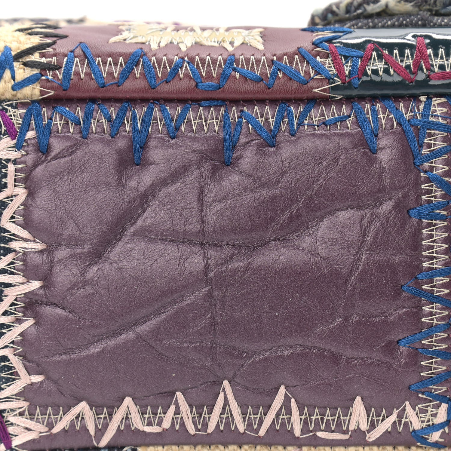 Chanel Denim Tweed Patchwork Jumbo Single Flap Multicolor 10 of 11
