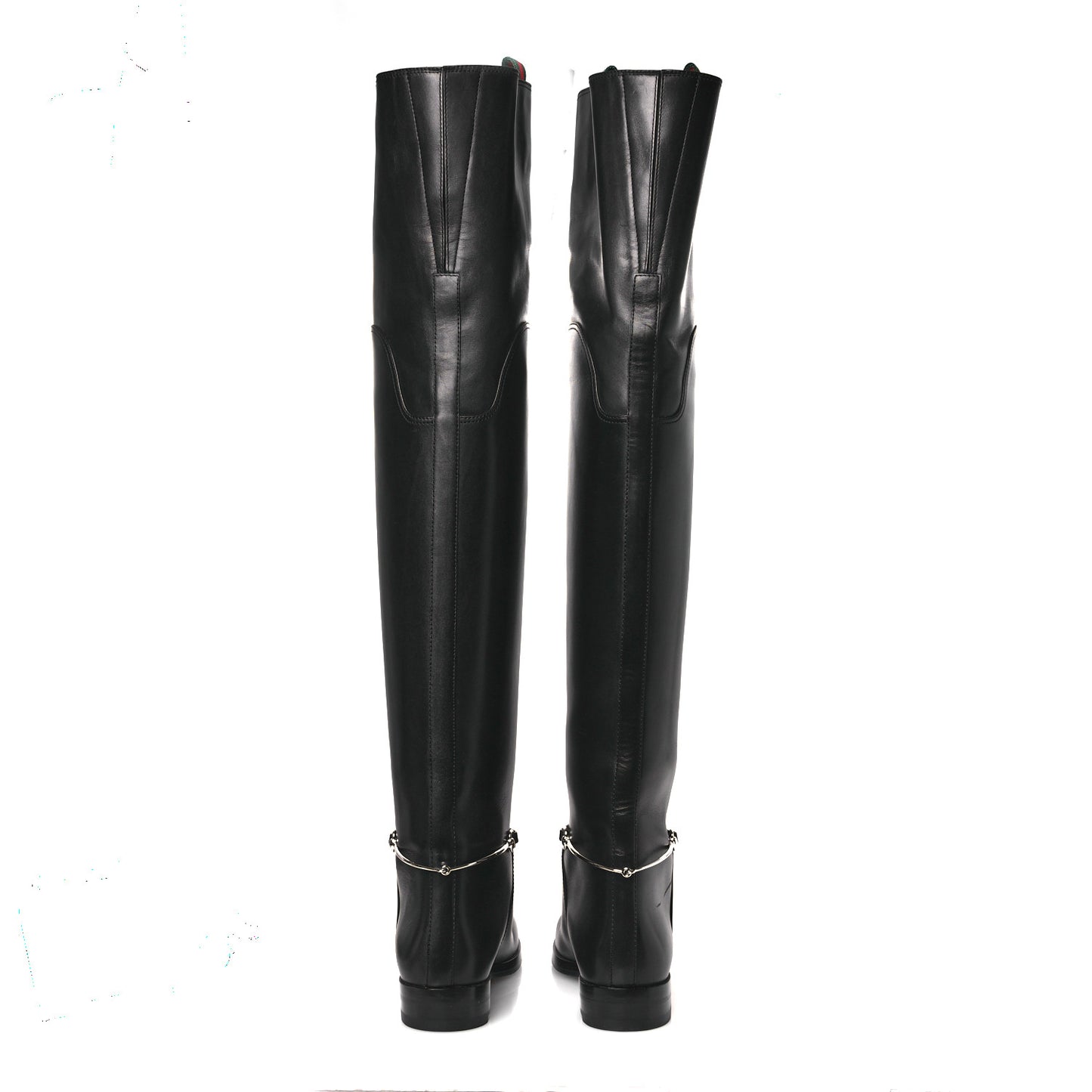 Calfskin Slim Horsebit Over The Knee High Boots 37 Black