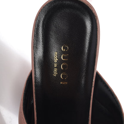 Gucci Malaga Kid Webby Crossover High Heel Slide Sandals 39 Carmine Rose 7 of 8