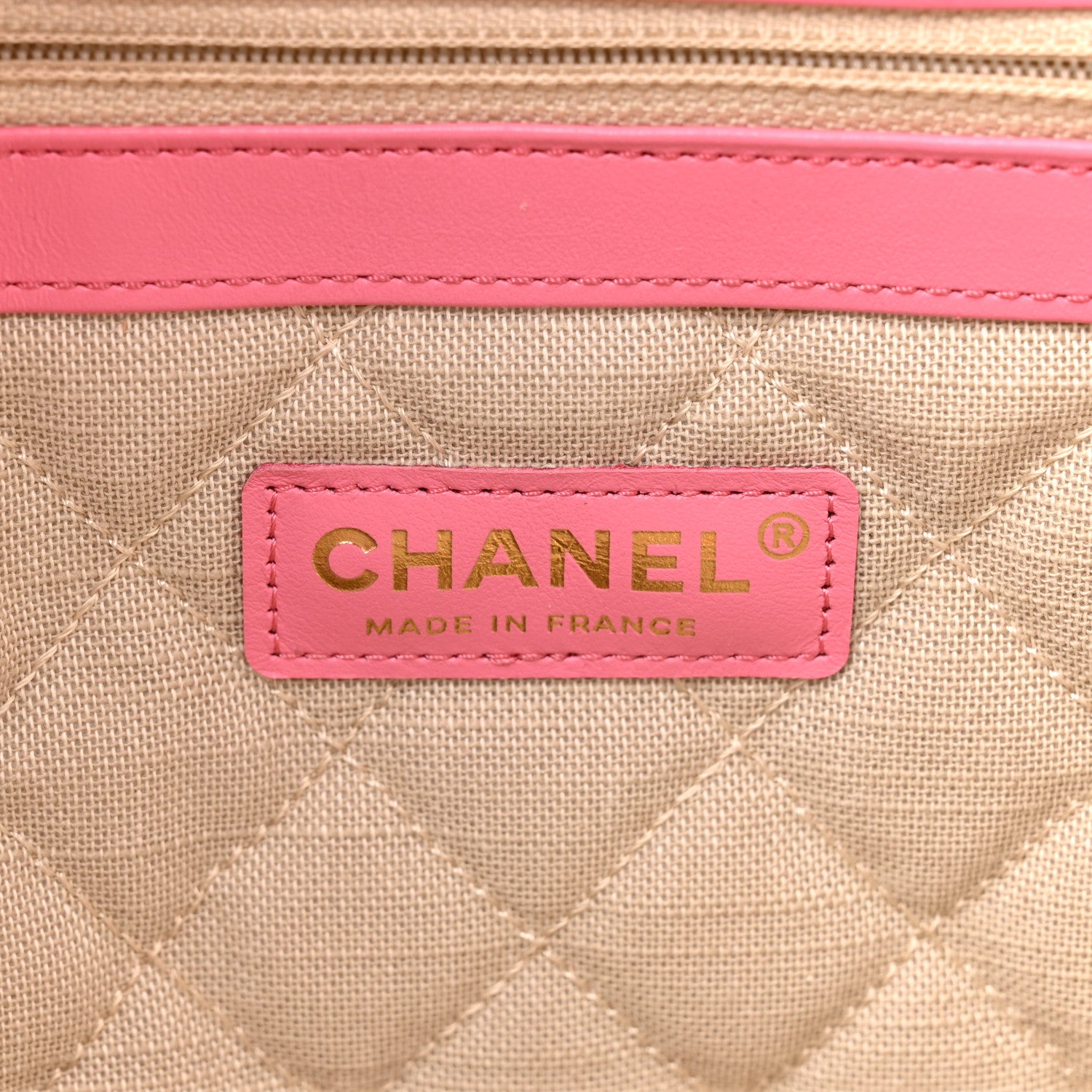 Chanel Mixed Fibers Calfskin Crochet Small Shopping Bag Beige Pink 5 of 9