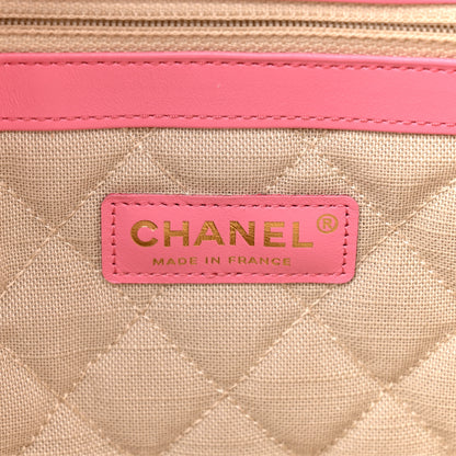 Chanel Mixed Fibers Calfskin Crochet Small Shopping Bag Beige Pink 5 of 9