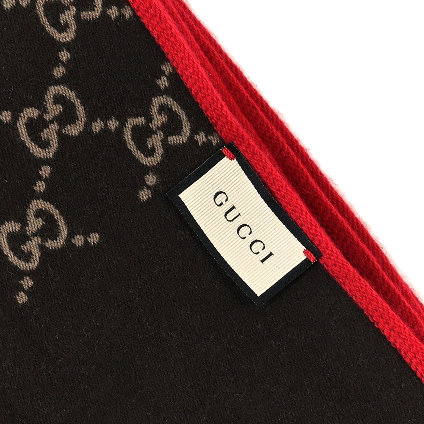 Wool Silk GG Monogram Ripon Simple Scarf Flame