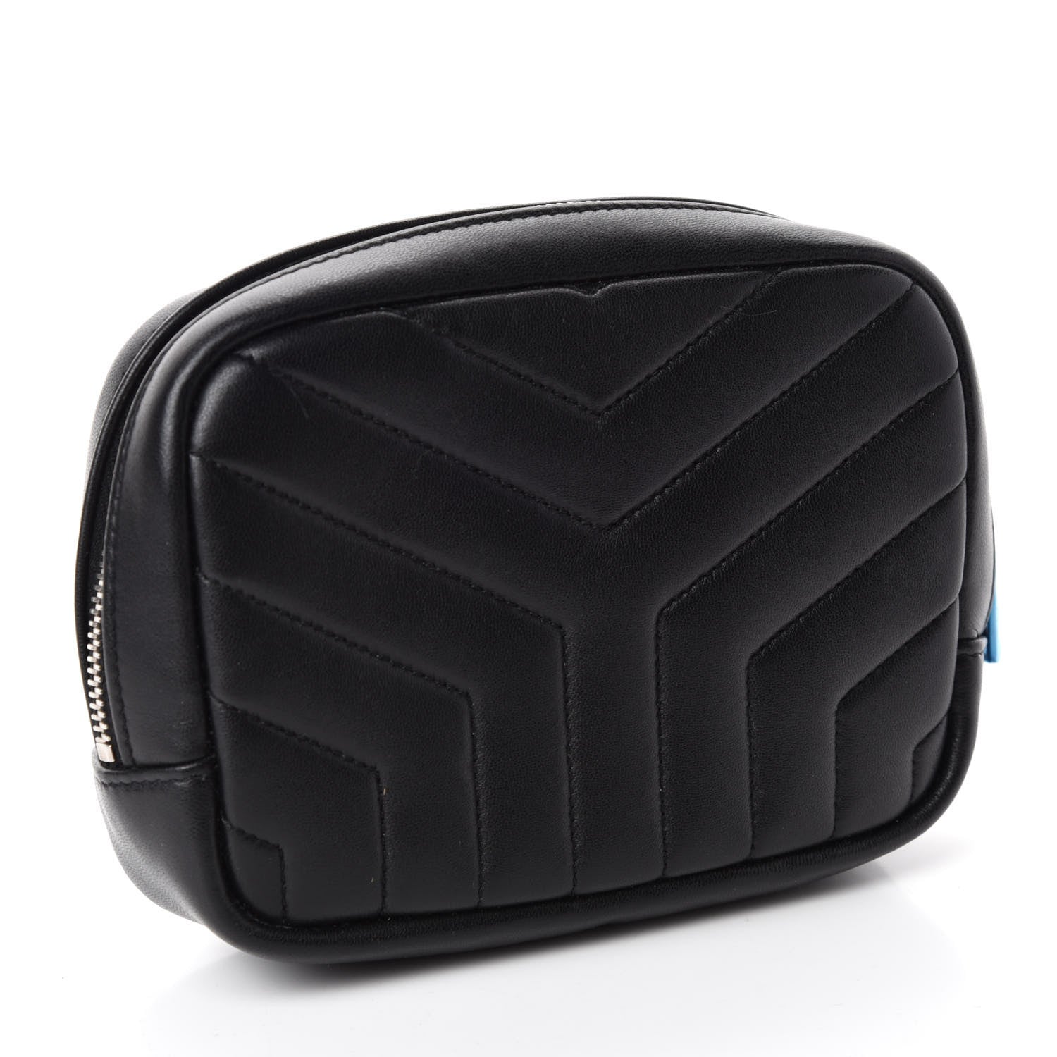 Saint Laurent Lambskin Y Quilted Monogram Loulou Cosmetic Case Black 3 of 8