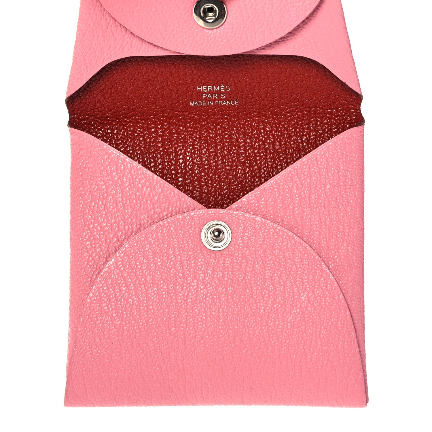 Hermes Chevre Mysore Verso Bastia Coin Purse Rose Confetti Brique 5 of 8