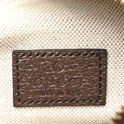 Gucci Monogram Jumbo GG Textured Dollar Calfskin Web Shoulder Bag Camel Ebony New Acero 8 of 12