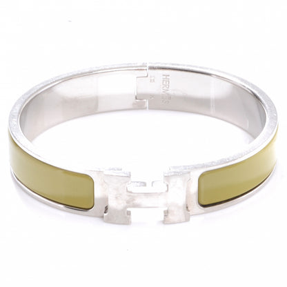 Hermes Narrow Enamel Clic Clac H Bracelet PM Olive 1 of 6