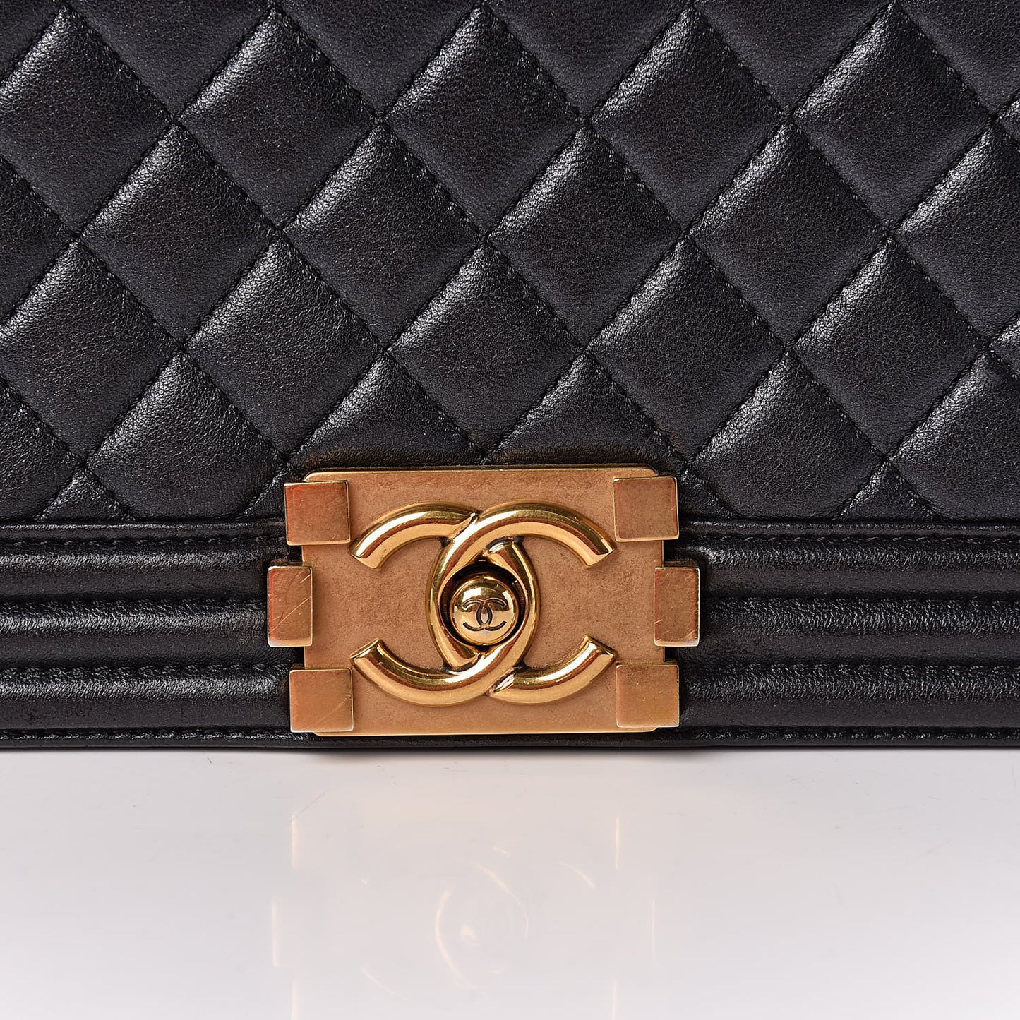 Lambskin Quilted New Medium Boy Flap Black
