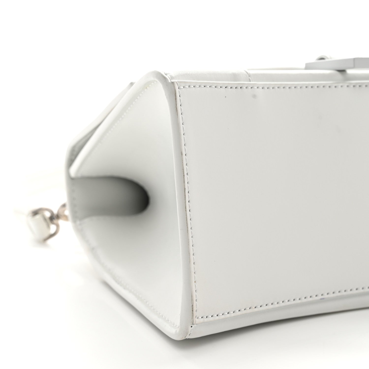 Balenciaga Shiny Box Calfskin Tonal B Small Hourglass Top Handle Bag White 9 of 10