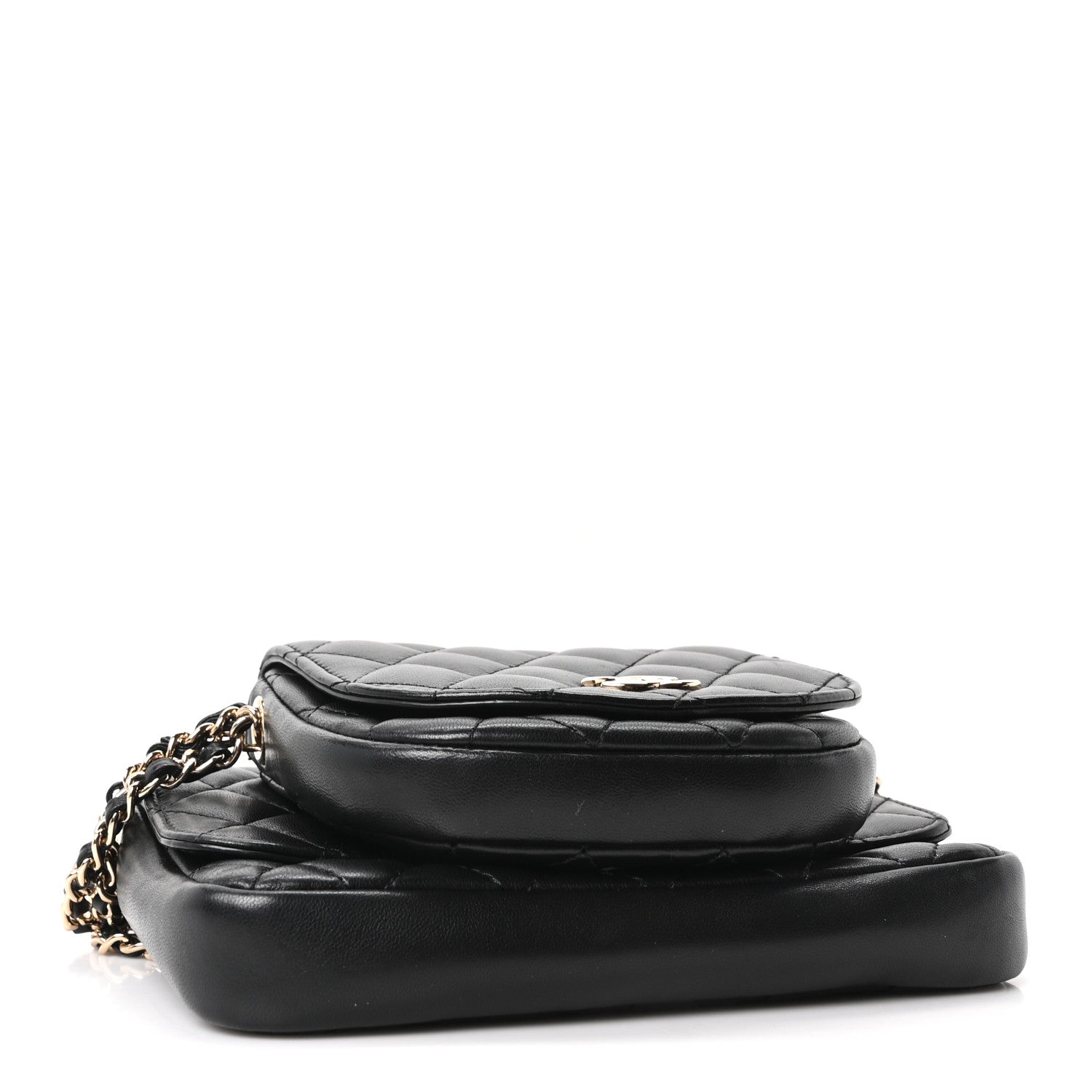 Chanel Lambskin Quilted Side Packs Black 4 of 10