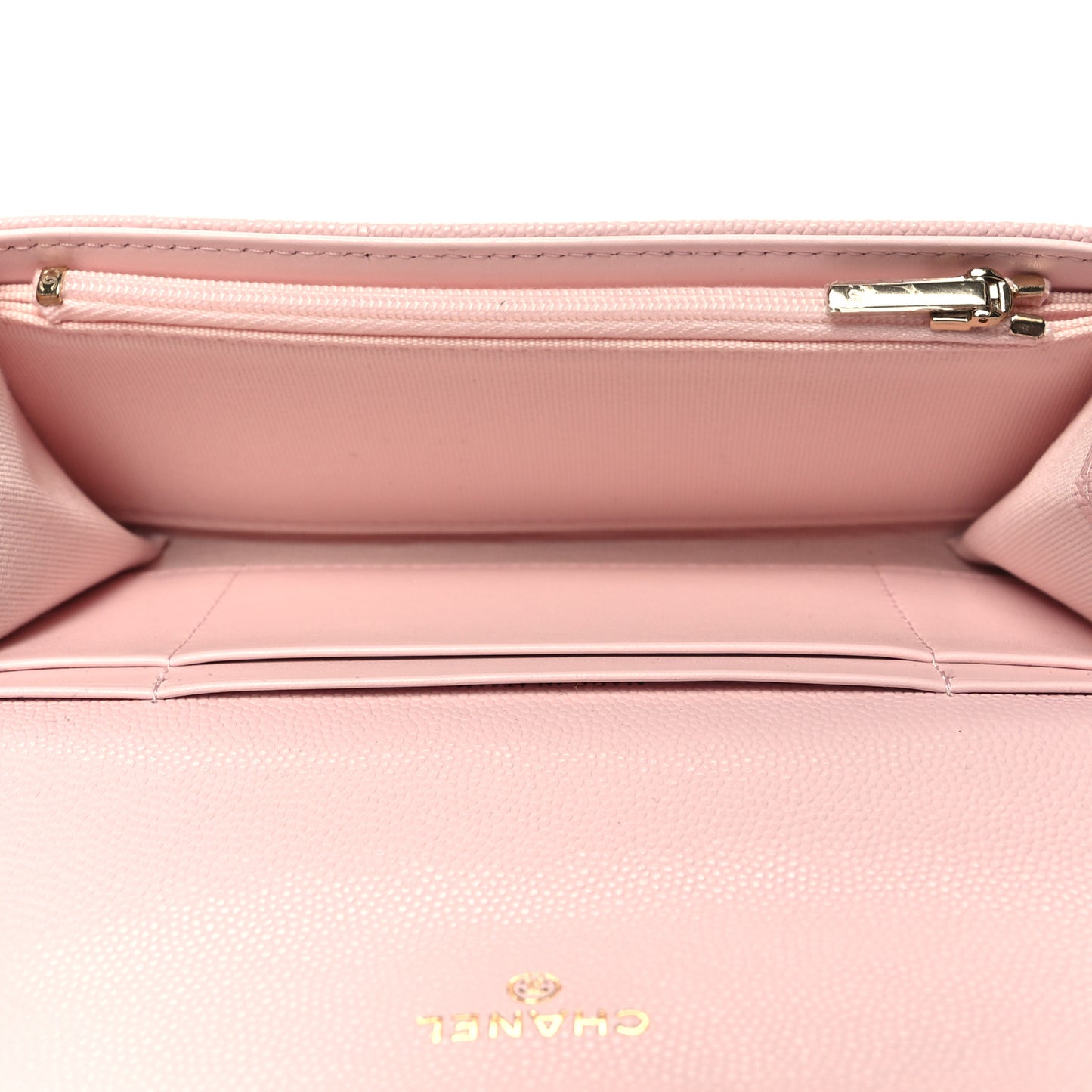 Caviar Quilted Medium Flap Wallet Light Pink