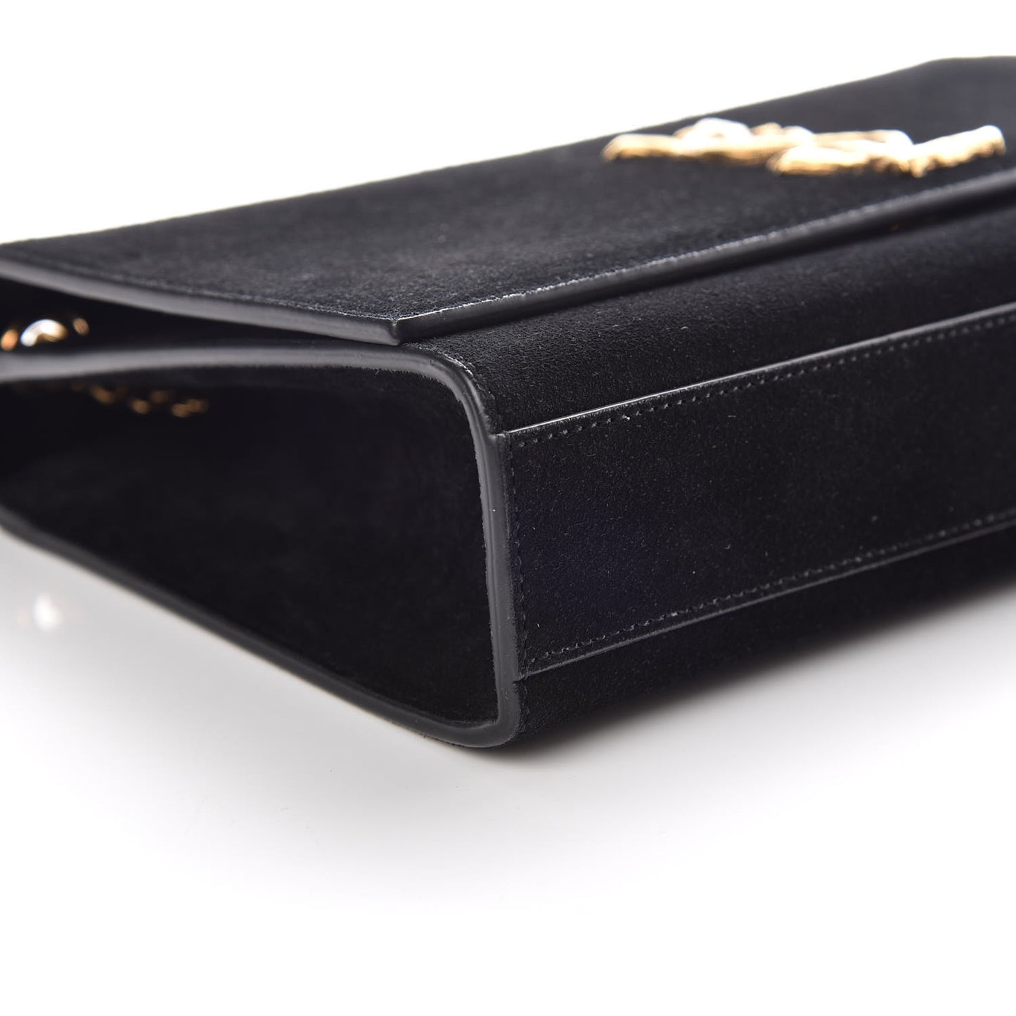 Suede Medium Classic Monogram Kate Satchel Black