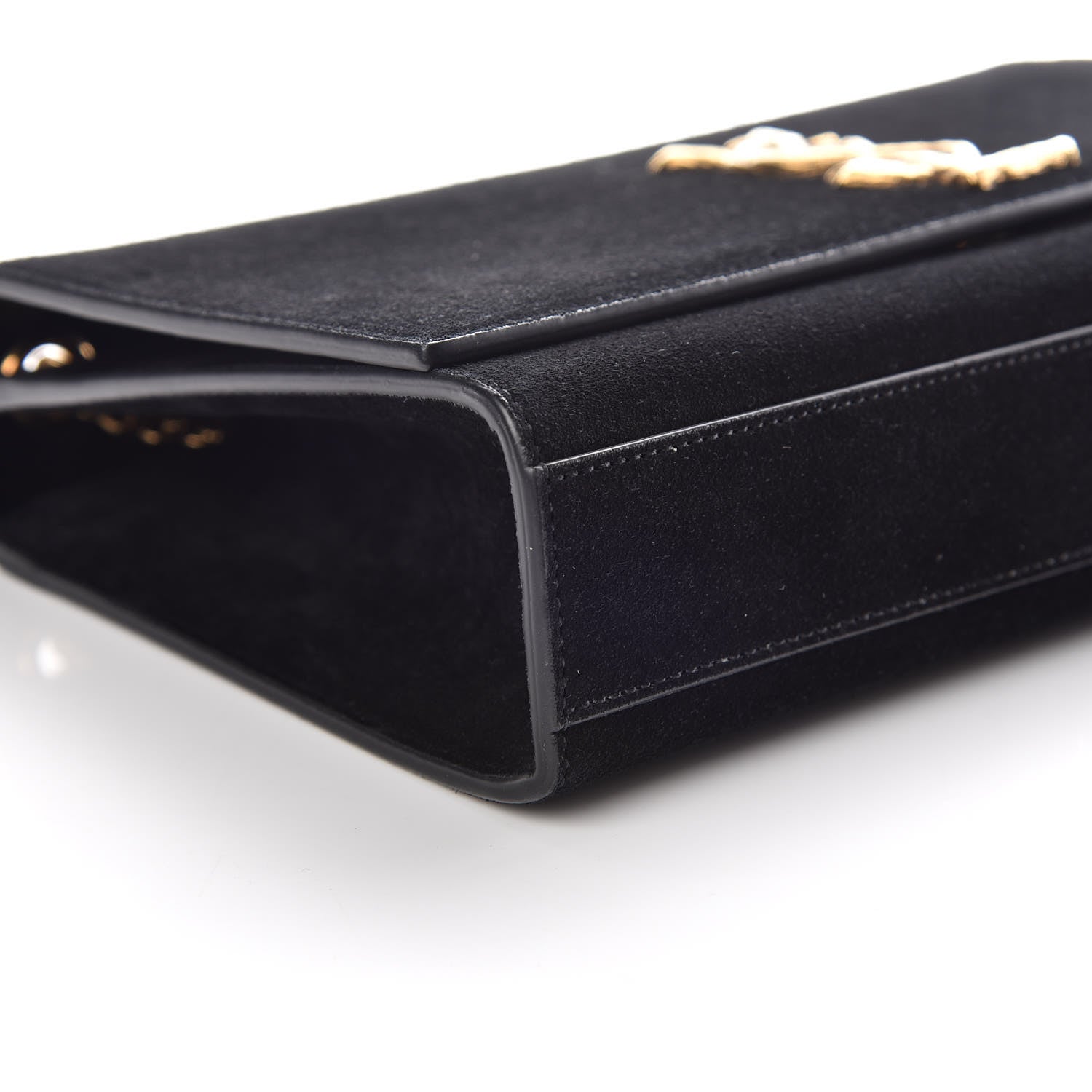 Saint Laurent Suede Medium Classic Monogram Kate Satchel Black 5 of 10