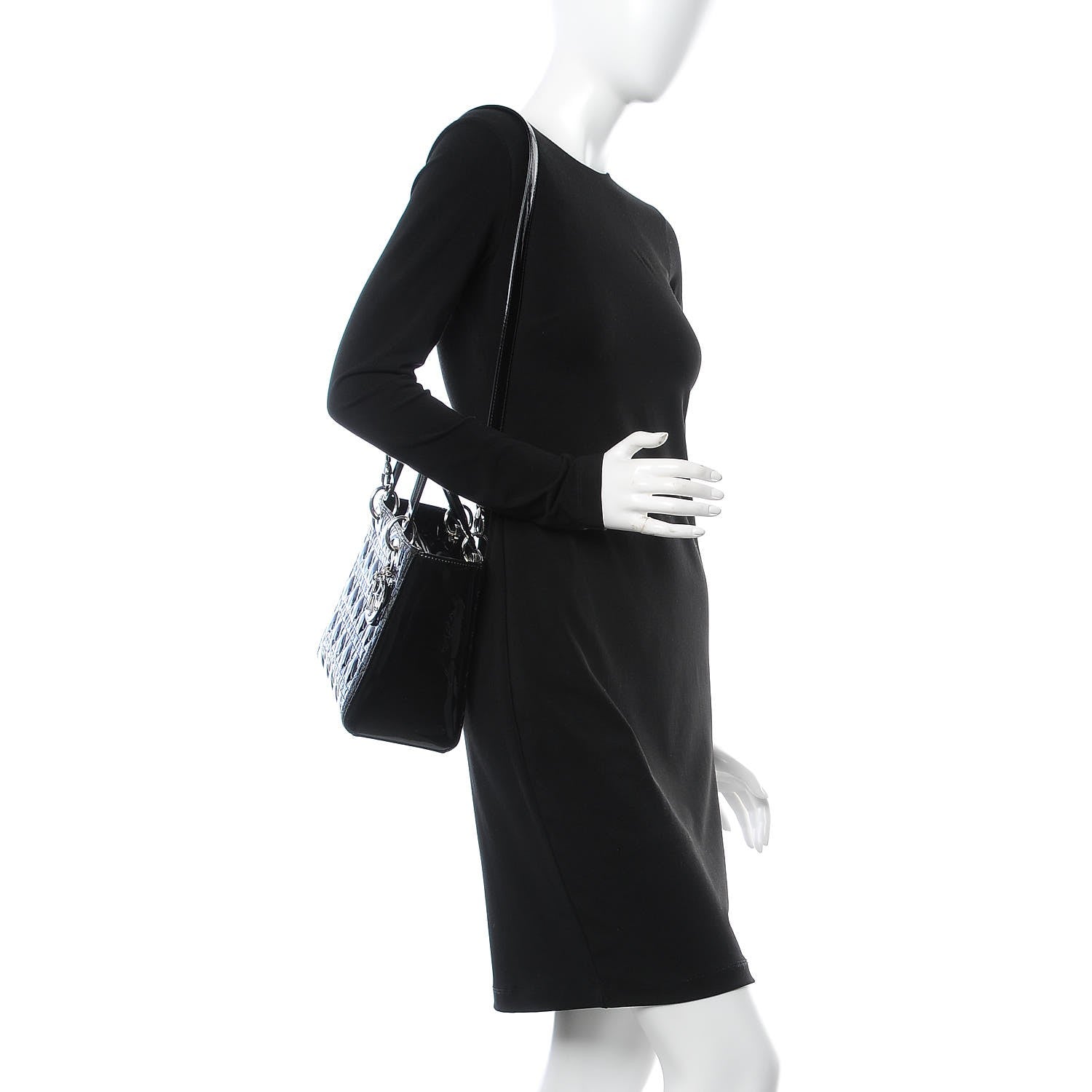Christian Dior Patent Cannage Medium Lady Dior Black 2 of 7