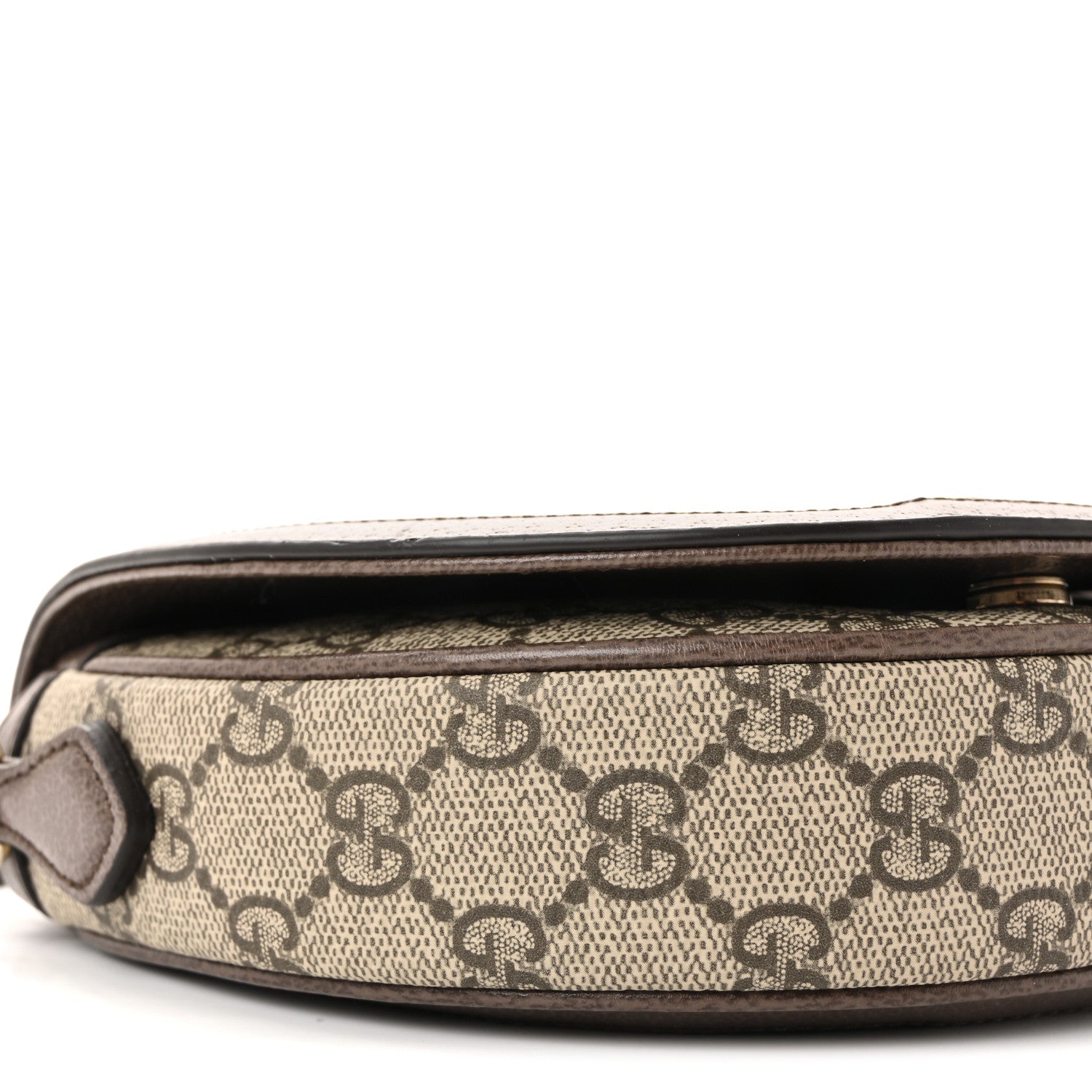 Gucci GG Supreme Monogram Textured Dollar Calfskin Web Mini Ophidia Flap Shoulder Bag Beige Ebony New Acero 8 of 9