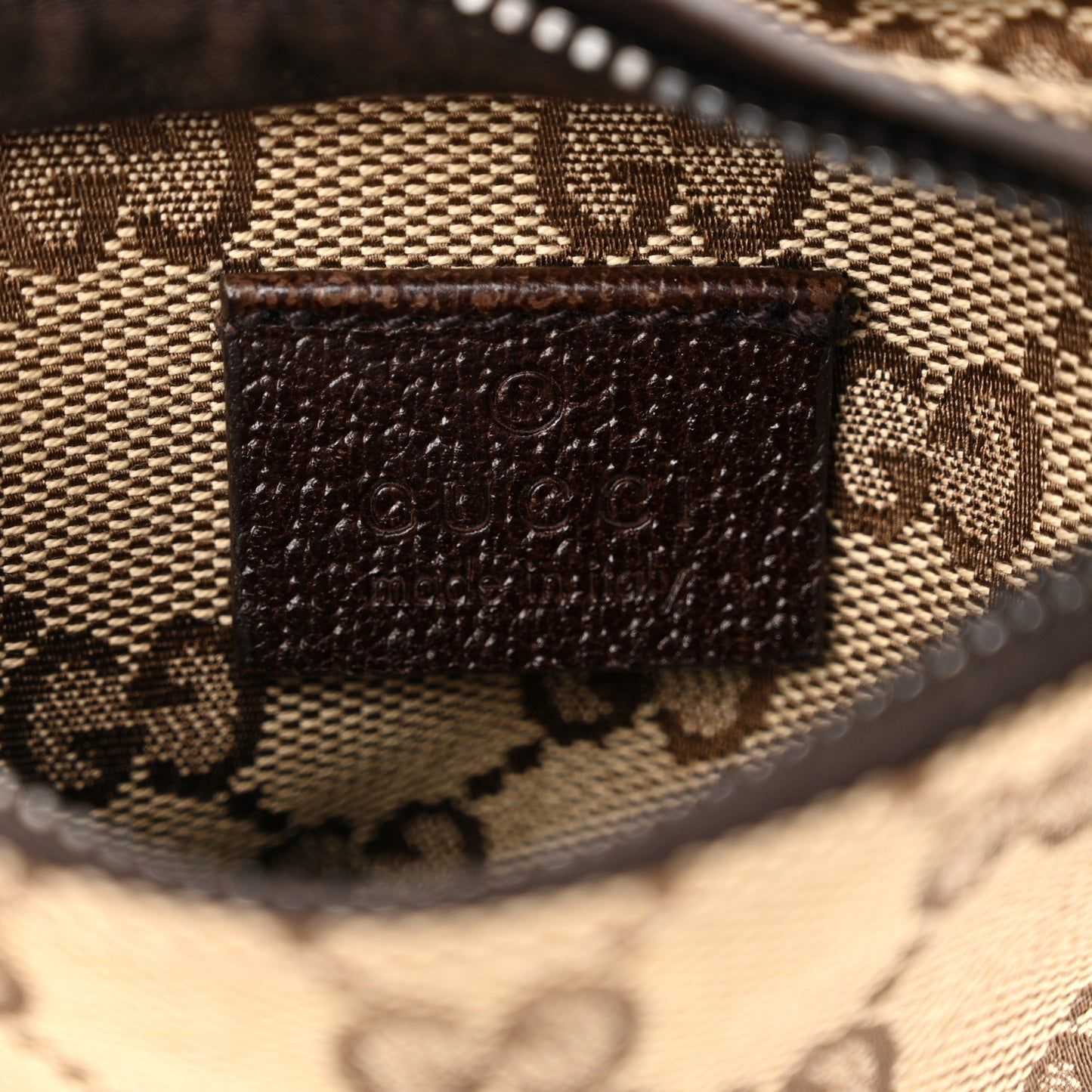 GG Monogram Double Pocket Belt Bag Dark Brown