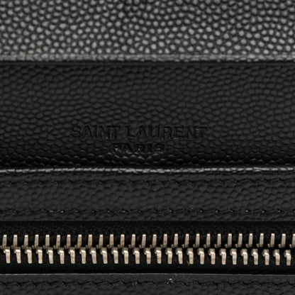 Saint Laurent Grain De Poudre Foldover Logo Wallet Black 6 of 8