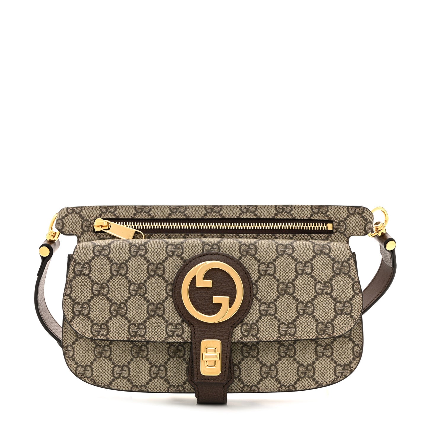 GG Supreme Monogram Textured Dollar Calfskin Blondie Belt Bag Beige Ebony New Acero