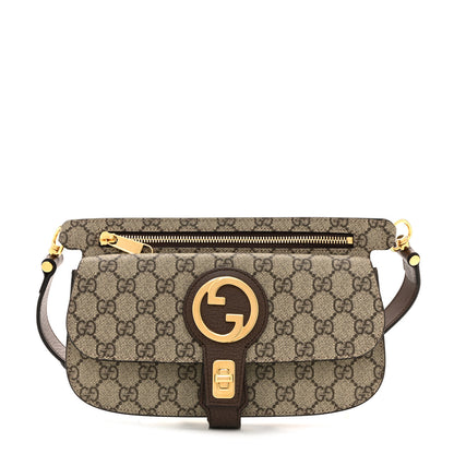 Gucci GG Supreme Monogram Textured Dollar Calfskin Blondie Belt Bag Beige Ebony New Acero 1 of 12