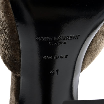 Saint Laurent Velluto Suite 105 Mule Sandals 41 Dove Grey 7 of 9