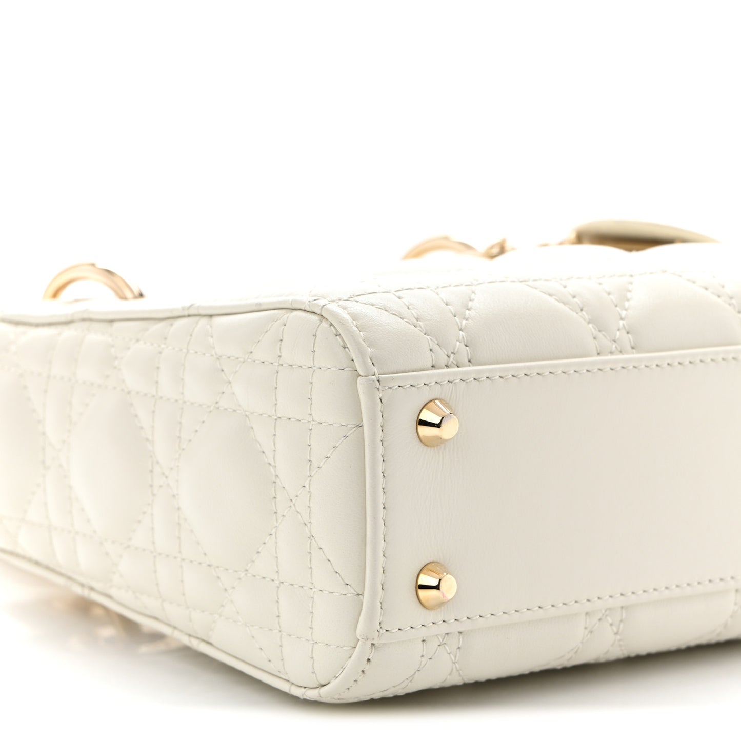 Lambskin Cannage Mini Lady Dior White