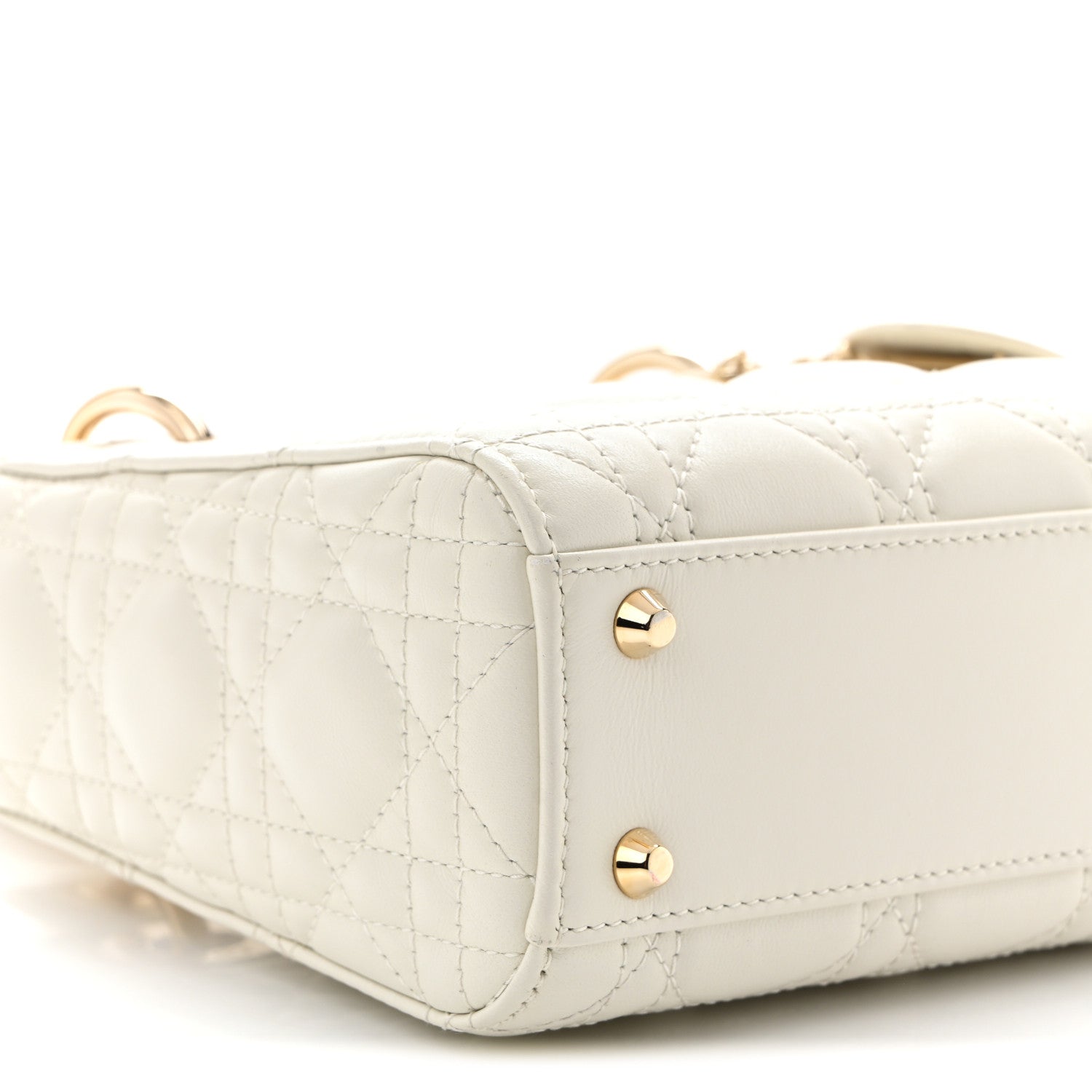 Christian Dior Lambskin Cannage Mini Lady Dior White 9 of 12