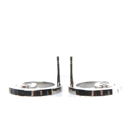 Chanel Crystal CC Round Earrings Silver 5 of 6