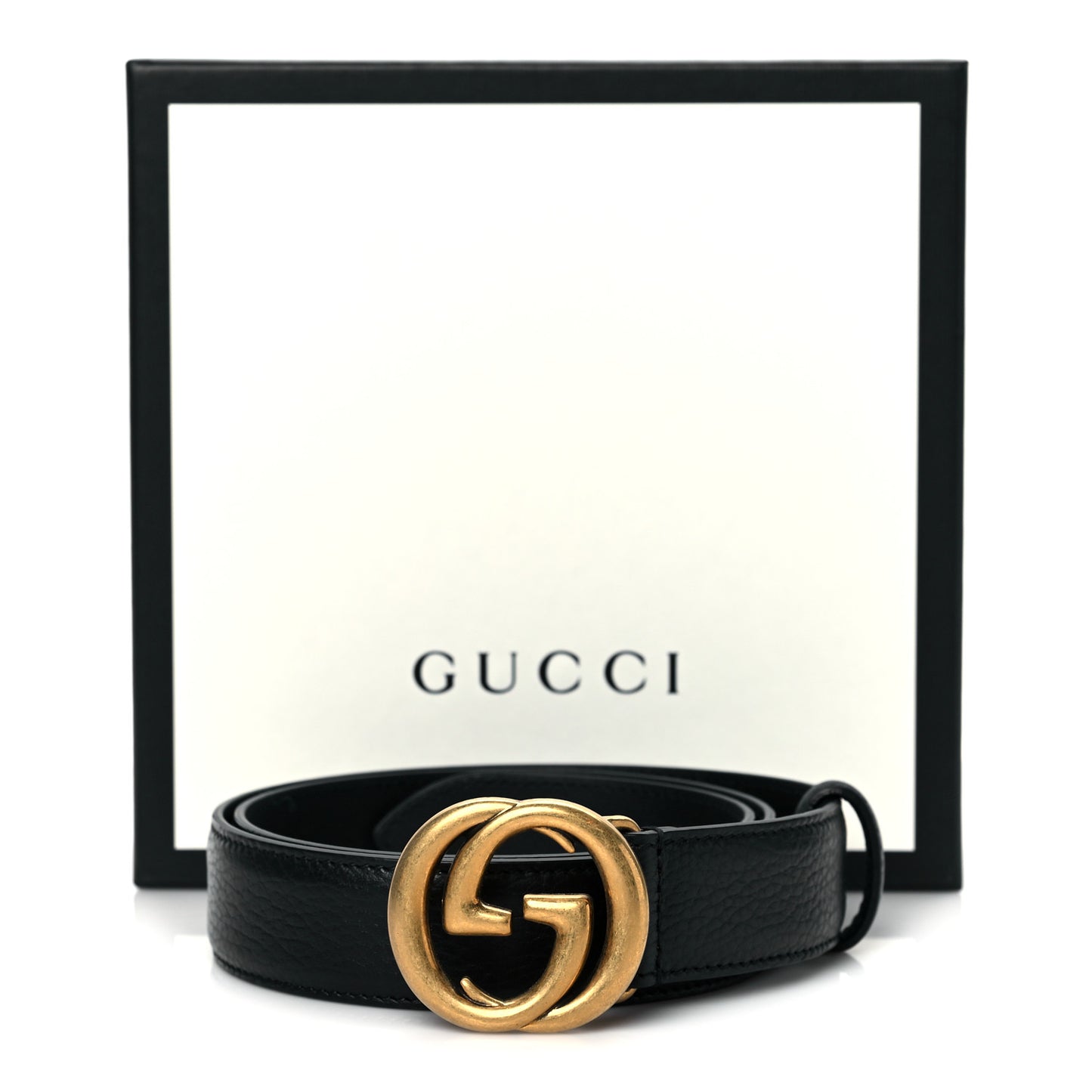 Calfskin Mens Interlocking G Belt 80 25 Black