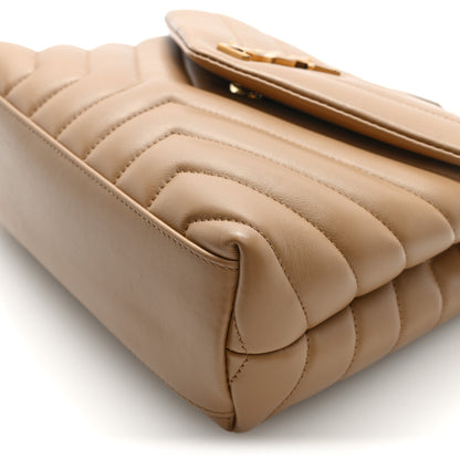 Saint Laurent Calfskin Y Quilted Monogram Small Loulou Chain Satchel Natural Tan 9 of 9
