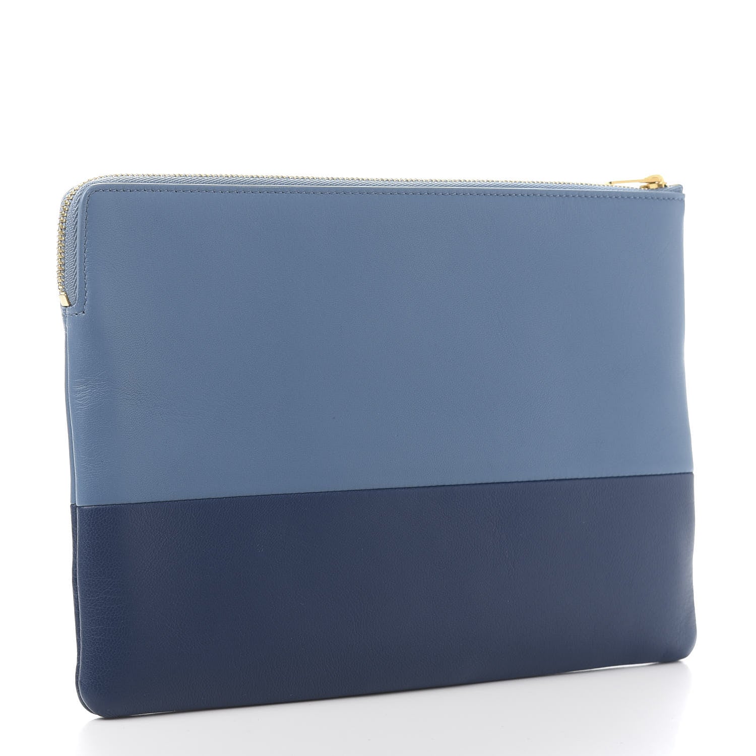 Celine Lambskin Bi-Color Solo Clutch Pouch Deep Sea 3 of 10